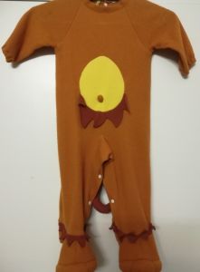 Kids Costumes to Hire - Brown Onesie with Yellow Tummy - CHILD